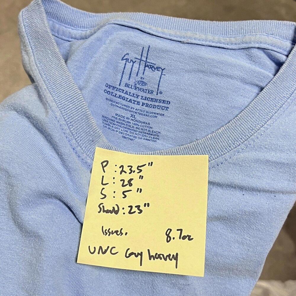 UNC Tar Heels T Shirt Mens Sz XL Blue Fishing Swordfish Guy Harvey THRASHED - Picture 10 of 10